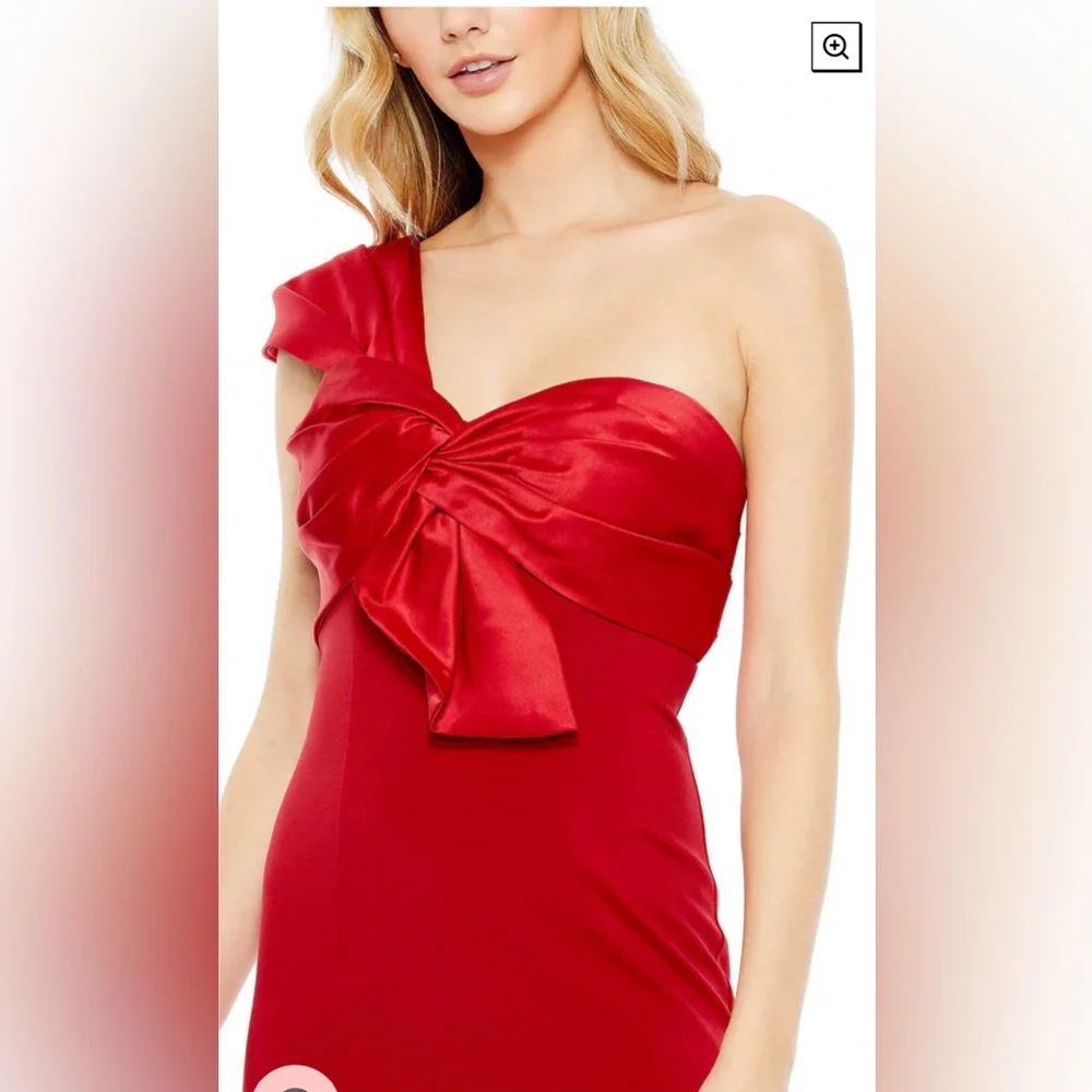One shoulder drape trumpet gown - Picture 4 of 4